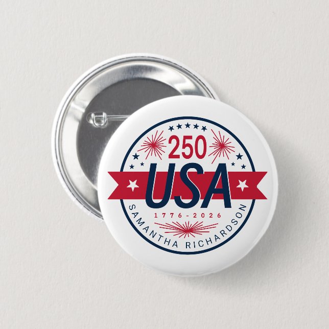 USA Semiquincentennial America's 250th Anniversary Button (Front & Back)