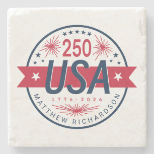 USA Semiquincentennial America's 250th Anniversary Stone Coaster