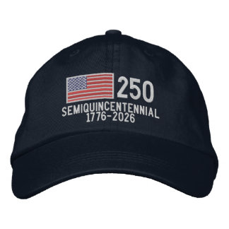 USA Semiquincentennial with American Flag  Embroidered Baseball Cap