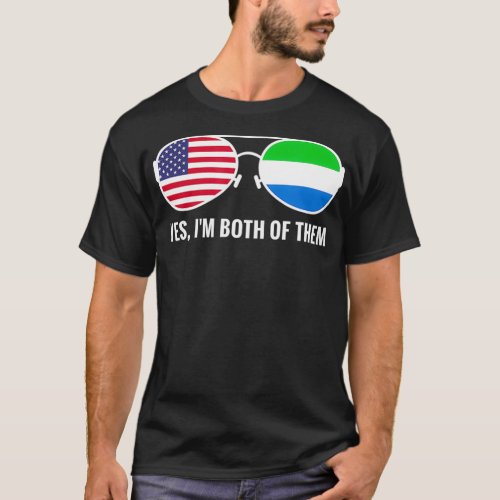 USA Sierra Leone Flag Sunglasses Sierra Leonean no T_Shirt