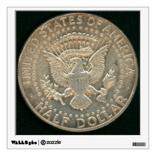 USA Silver Coin Kennedy Half Dollar 1967 - Eagle - Wall Decal