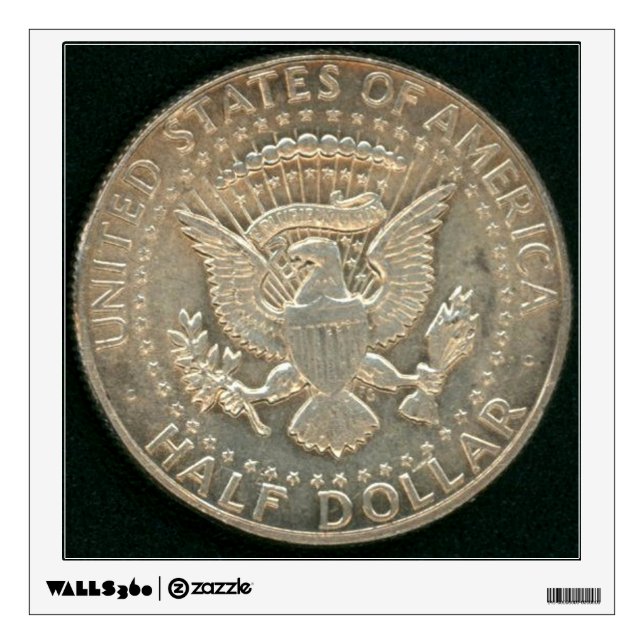 USA Silver Coin Kennedy Half Dollar 1967 - Eagle - Wall Decal (Front)