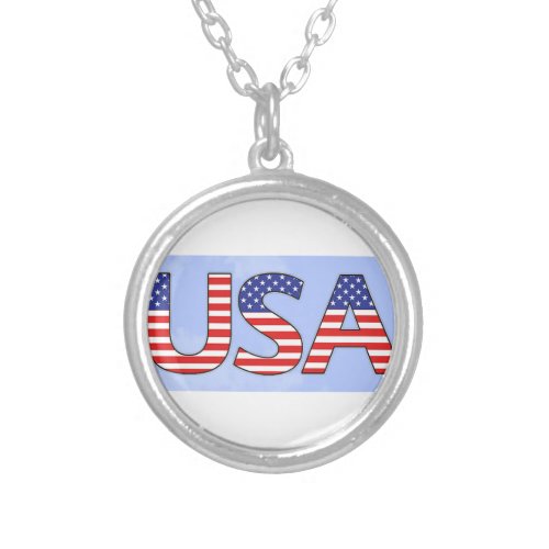 USA SILVER PLATED NECKLACE