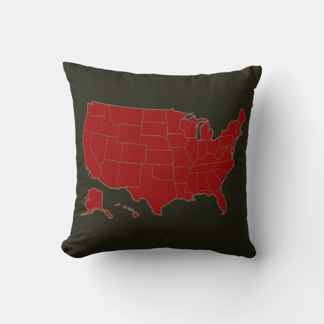 USA simple country-map Throw Pillow (Front)