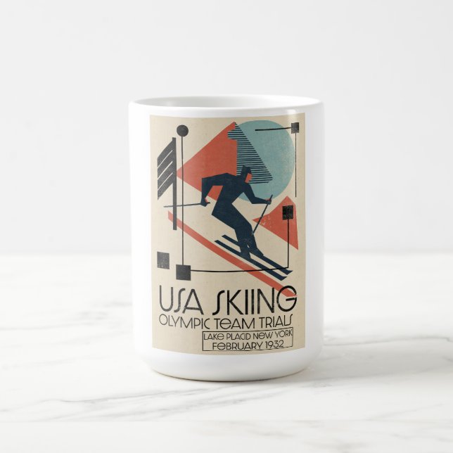 USA ski poster Color Morph Mug (Center)