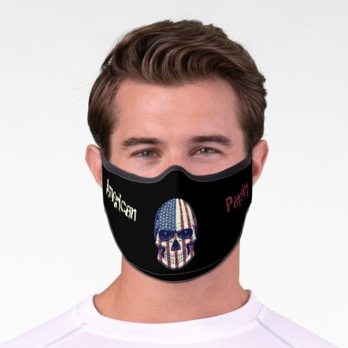USA Skull American Patriot Flag Sublimation Grunge Premium Face Mask