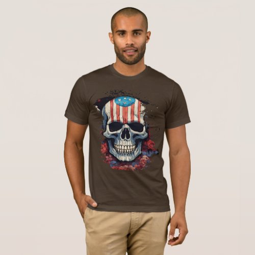 USA Skull Flag T_shirt Design Vector Mens outfit