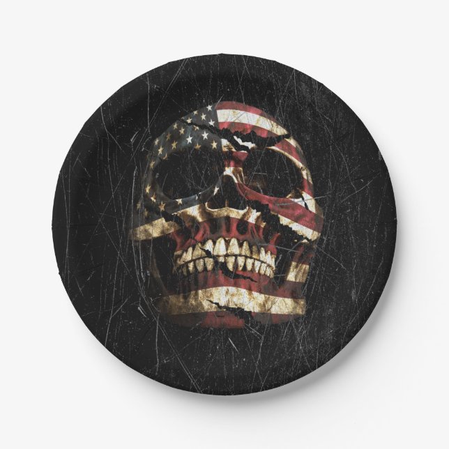 USA Skull Paper Plates (Front)