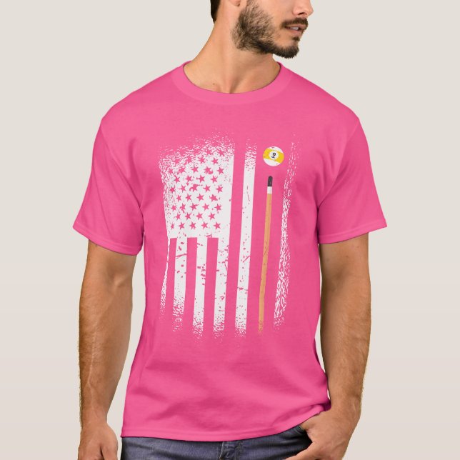 Usa Snooker 9 Balls 8 Balls Billiard Players T-Shirt (Front)