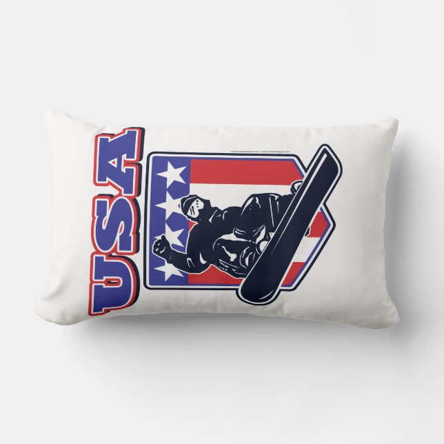 USA Snowboarders Lumbar Pillow (Front)