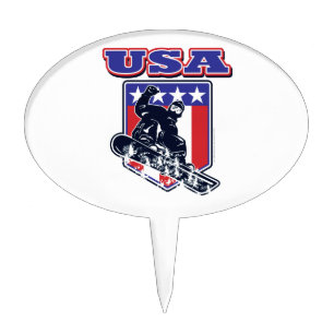 USA Snowboarding Cake Topper