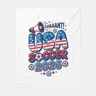 USA Soccer 2026 Soccer Bold Country Typography Tra Fleece Blanket