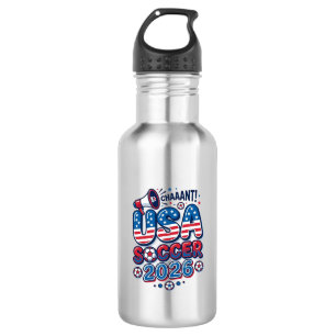 USA Soccer 2026 Soccer Bold Country Typography Tra Stainless Steel Water Bottle
