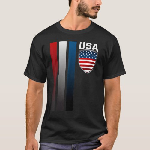 USA Soccer American Flag Retro10 Football T_Shirt
