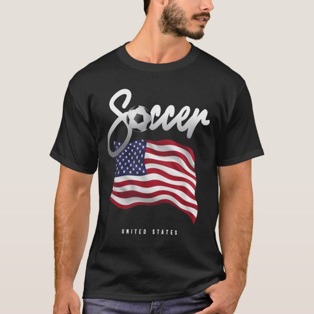 USA Soccer - American Flag T-Shirt (Front)
