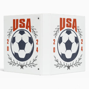 USA Soccer Ball 2024 Stars & Laurel Wreath Vintage 3 Ring Binder