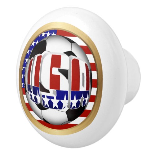 USA Soccer Ball Ceramic Knob