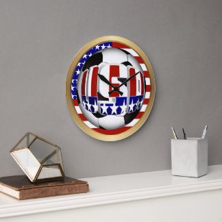 USA Soccer Ball Large Clock