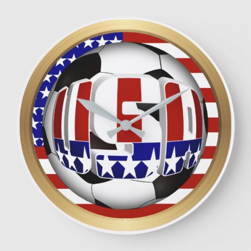 USA Soccer Ball Large Clock