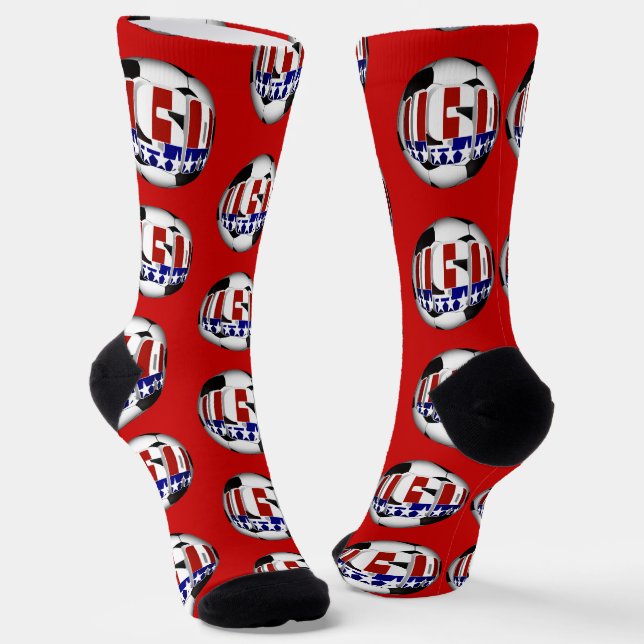 USA Soccer Ball Socks (Angled)