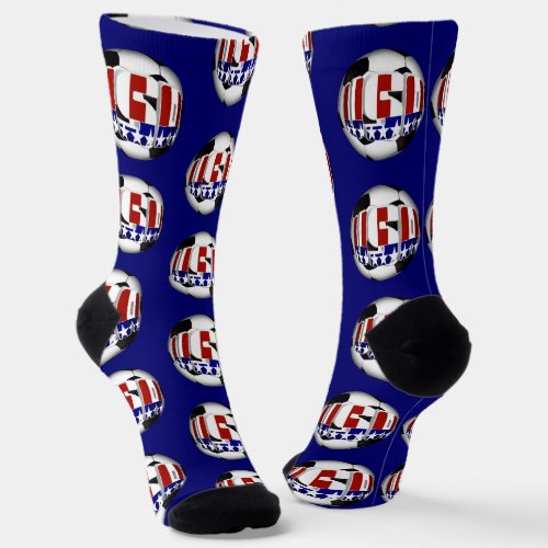 USA Soccer Ball Socks