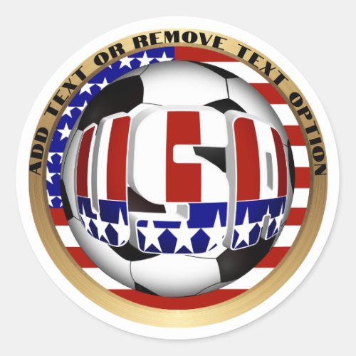 USA Soccer Ball Sports Classic Round Sticker