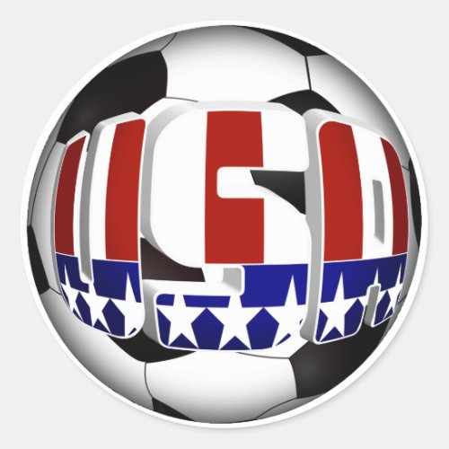 USA Soccer Ball Sports Classic Round Sticker