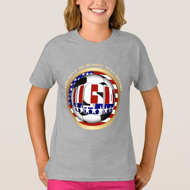 USA Soccer Ball Sports T-Shirt (Front)