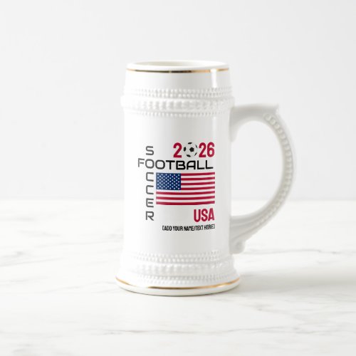 USA Soccer Custom 2026 ANY YEAR  Beer Stein