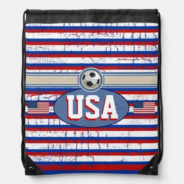 USA soccer Drawstring Bag (Front)