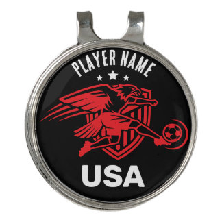 USA Soccer Eagle National Team Patriotic Action Golf Hat Clip