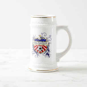 USA Soccer emblem badge Beer Stein