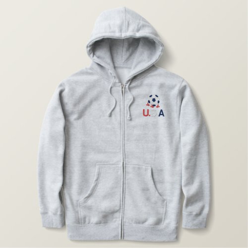 USA Soccer Embroidered Zip Hoody