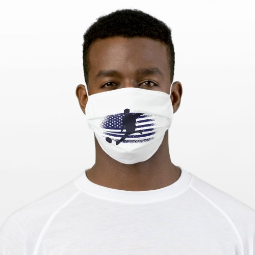 USA Soccer Fan Jersey Shirt American Flag Adult Cloth Face Mask