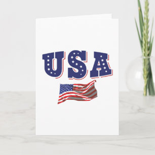 USA Soccer Fan Jersey Shirt American Flag Card