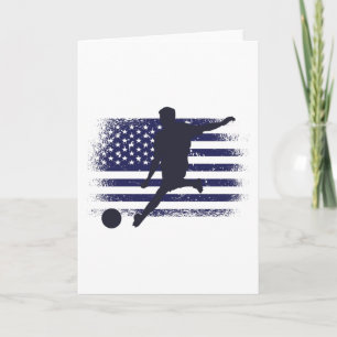 USA Soccer Fan Jersey Shirt American Flag Card