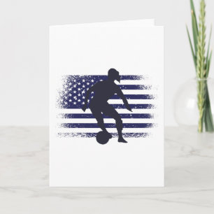 USA Soccer Fan Jersey Shirt American Flag Card