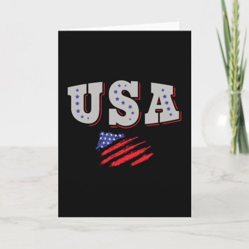 USA Soccer Fan Jersey Shirt American Flag Card