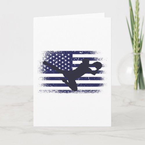 USA Soccer Fan Jersey Shirt American Flag Card