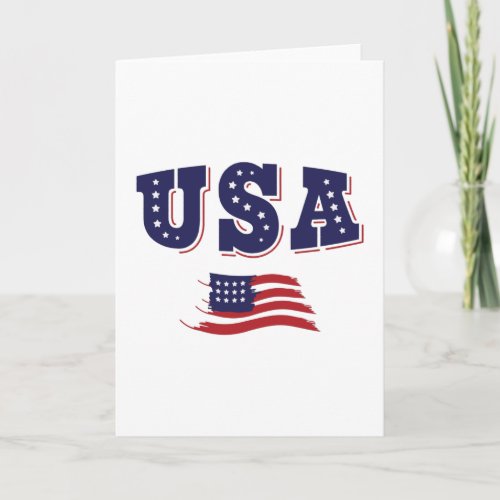 USA Soccer Fan Jersey Shirt American Flag Card