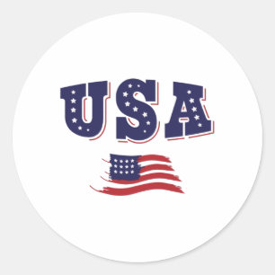 USA Soccer Fan Jersey Shirt American Flag Classic Round Sticker