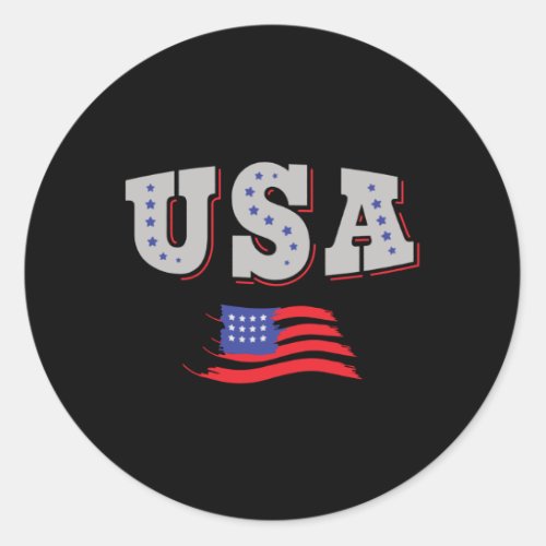 USA Soccer Fan Jersey Shirt American Flag Classic Round Sticker