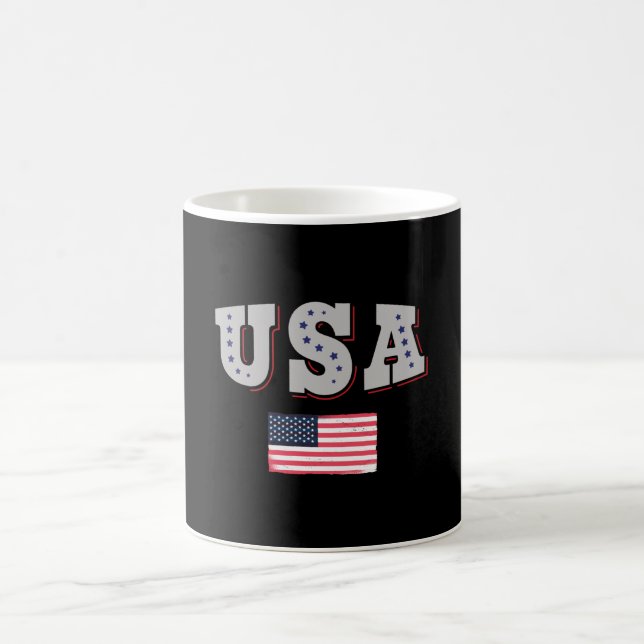 USA Soccer Fan Jersey Shirt American Flag Coffee Mug (Center)