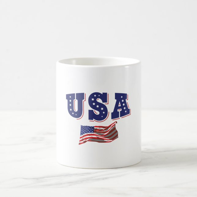 USA Soccer Fan Jersey Shirt American Flag Coffee Mug (Center)