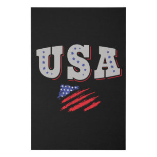 USA Soccer Fan Jersey Shirt American Flag Faux Canvas Print