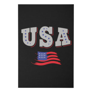 USA Soccer Fan Jersey Shirt American Flag Faux Canvas Print