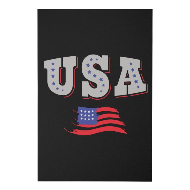 USA Soccer Fan Jersey Shirt American Flag Faux Canvas Print (Front)