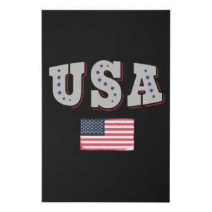 USA Soccer Fan Jersey Shirt American Flag Faux Canvas Print