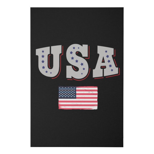 USA Soccer Fan Jersey Shirt American Flag Faux Canvas Print (Front)