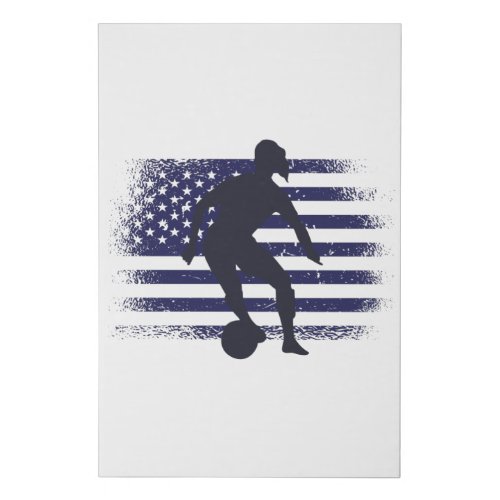 USA Soccer Fan Jersey Shirt American Flag Faux Canvas Print